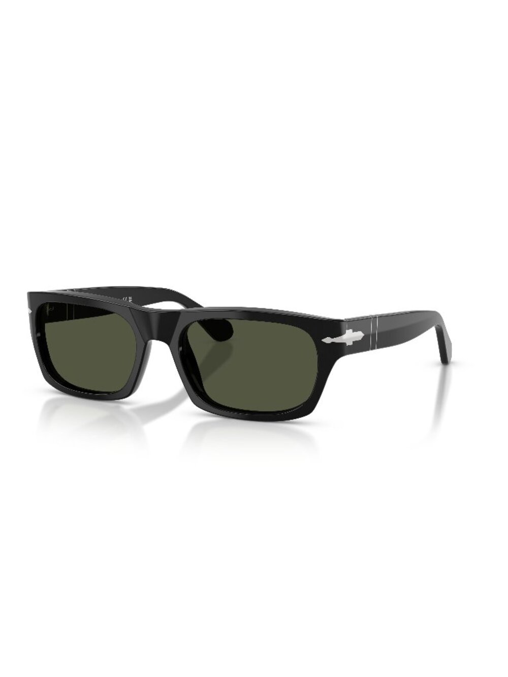 New Persol Unisex Sunglasses Black Green Lens Acetate Frame PO3398S 95 31 55